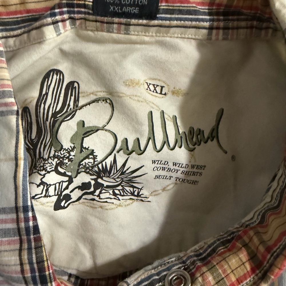 Bullhead Western-Style Pearl Snap Plaid Shirt Size XXL. - Picture 6 of 7